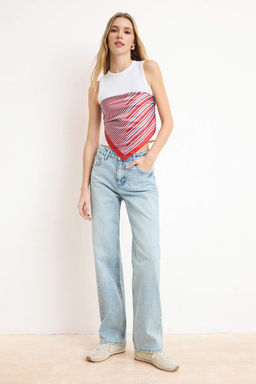 Mavi Yuksek Bel Straight/Duz Kesim %100 PamukluJeans TWOSS26JE00177 - Trendyolmilla фото 2