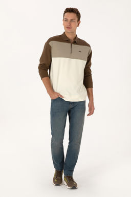 Erkek Comfort Fit Yar_m Fermuarl_ Haki Sweatshirt - U.s. polo assn фото 4