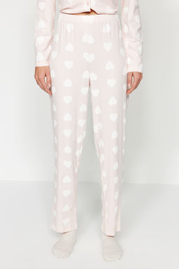 Trendyolmilla Premium Pudra %100 Pamuklu Kalpli Puf Desenli Gomlek-Pantolon Orme Pijama Tak?m? THMAW24PT00253 фото 9