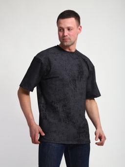 М460 Футболка оверсайз футер (черный винтаж)