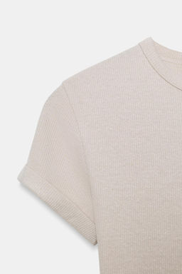 CAMISETA R?STICA CON LINO / Piedra - Zara фото 6