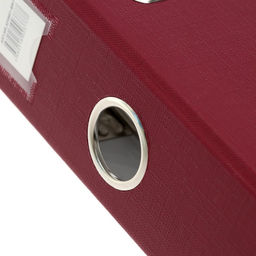 Папка-регистратор А4, 50 мм, Calligrata, полипропилен, металлическая окантовка, карман на корешок, собранная, бордовая  фото 3