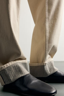 JEANS STRAIGHT FIT VUELTA CONTRASTE / Crudo - Zara фото 5