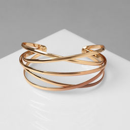 Браслет манжета «Афина», d=6.5 см, многослойный, цвет золото