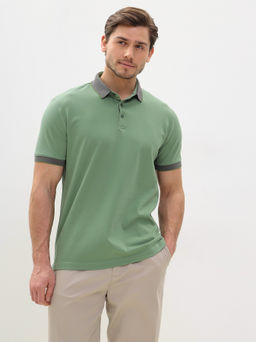 Джемпер мужской с воротником поло короткий рукав GREG G144V-PO34T-SA2096 (хаки)