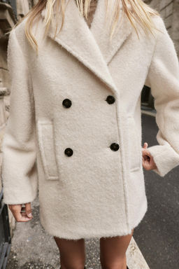 BOUCL_ DOUBLE-BREASTED MID-LENGTH COAT - Zara фото 5