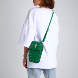 Сумка молодёжная на магните, цвет зелёный - Simaland фото 7