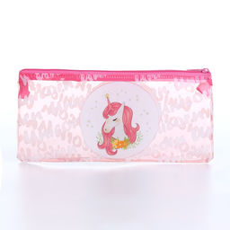 Косметичка-пенал на молнии, с рисунком Единорог, розовая - Simaland фото 2