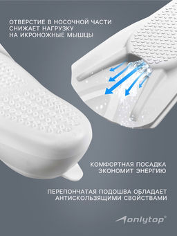 Ласты для плавания ONLYTOP, р. 34-35, цвет белый