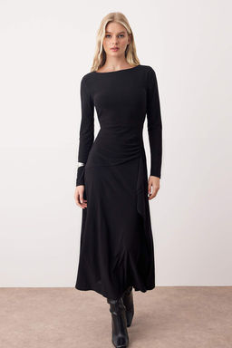 Siyah Duz Maxi Orme Elbise TWOAW26EL00210 - Trendyolmilla фото 2
