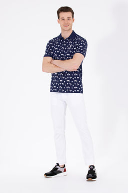 U. S. Polo Assn Мужская темно-синяя футболка с воротником-поло - U.s. polo assn фото 4