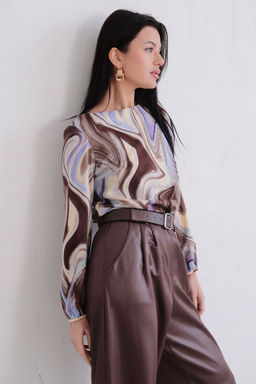 Блуза прямого силуэта с вырезом лодочка - Martichelli фото 63