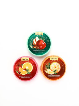 Бомбочки для ванны, аромат: мандарин, яблоко, апельсин, набор 3×100 г, Ural Lab
