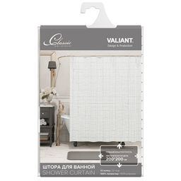 Штора для ванной комнаты, полиэстер, 200*200 см, моно, серый, CLASSIC GREY, шт - Valiant фото 4