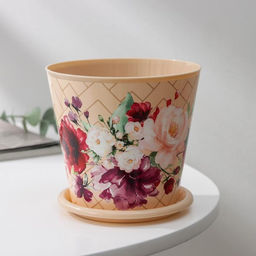 Цена за 3 шт. Горшок для цветов Доляна «Гранди», 800 мл, цвет бежевый