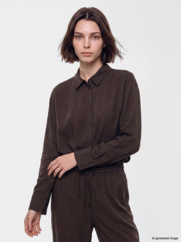 Modal Kar???ml? Oversize Kad?n G?mlek Tunik