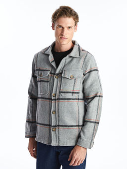 Regular Fit Uzun Kollu Ekose Erkek G?mlek Ceket