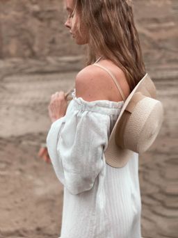 6866 Платье с открытыми плечами белое - Martichelli фото 3