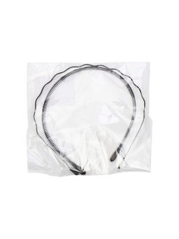 Цена за 3 шт. Ободок для волос "Амелия" (набор 2 шт) волна, чёрный