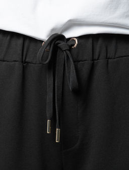 Брюки Vilatte из футера двухнитки с эластаном черный фото 2