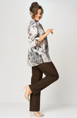 Блуза БелЭльСтиль 877 бежево-коричневый фото 5