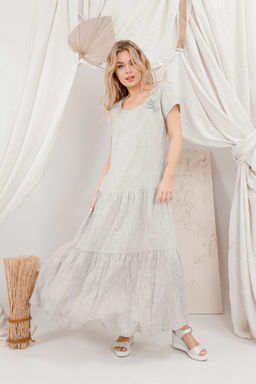 Платье AMORI 9686 натуральный лен