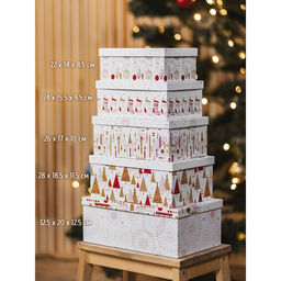 Набор подарочных коробок 5 в 1 Волшебства в Новом году, 32.5 х 20 х 12.5 - 22 х 14 х 8.5 - Дарите счастье фото 9