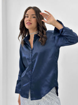 Блузка Маргарет (темно-синий)