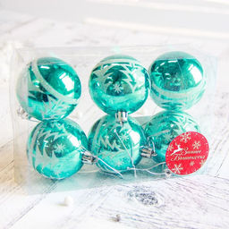 Ёлочные игрушки Ёлочки в лесу, шары новогодние, набор d=6 см, 6 шт. - Зимнее волшебство фото 2