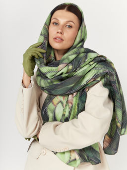 Большой, мягкий, тонкий и очень нежный двусторонний палантин с рисунком - Tantino фото 7