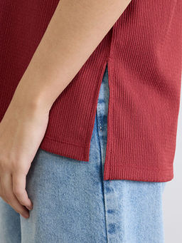 Bisiklet Yaka Fitilli Kad?n Ti??rt