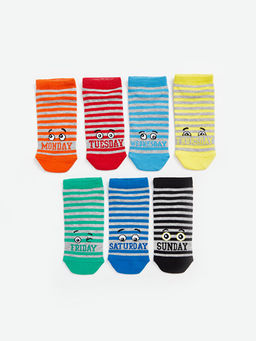 Desenli Erkek ?ocuk Patik ?orap 7li