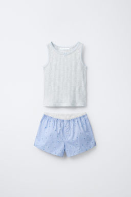 6-14 A?OS PIJAMA COMBINADO CUADRO VICHY / Azul