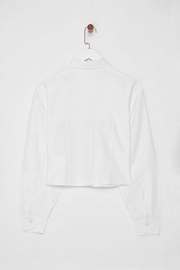 TRENDYOLMILLA Beyaz Dikis Detayl? Poplin Dokuma Gomlek TPRSS25GO00000  фото 7