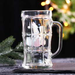 Кружка пивная новогодняя 100% Мужик!, 500 мл, 18+ - Дорого внимание фото 3