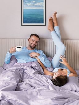 Постельное белье Моноспейс Семейный (2 пододеяльника) + 4 наволочки, сиреневый