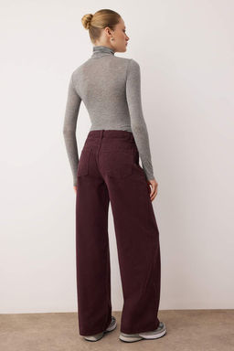 Bordo Normal Bel Loose/Genis Paca Jeans TWOAW26JE00203 - Trendyolmilla фото 4