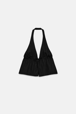 TOP HALTER POPEL?N / Negro