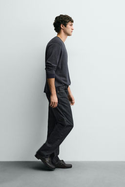 COTTON - LINEN STRAIGHT FIT JEANS - Zara фото 6