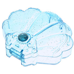 Цена за 6 шт. Шкатулка пластиковая "KiKi HAUS", ракушка, цвет голубой, 11*9.5*3.5см (в пакете)