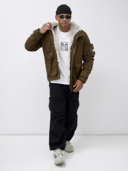 Куртка молодежная мужская зимняя с мехом темно-коричневого цвета 2611TK - Mtforce фото 14