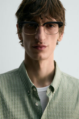 Рубашка CAMISA ESTRUCTURA CUADROS зеленая