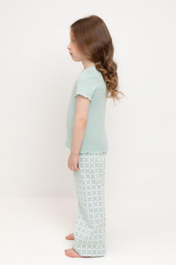 К 1636/голубая дымка,морская клетка пижама для дев
