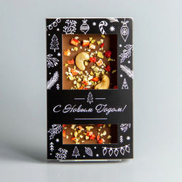 МОЛОЧНЫЙ ШОКОЛАД С МАНГО, КЛУБНИКОЙ И ЖАРЕННЫМ КЕШЬЮ, НОВОГОДНЯЯ КОРОБОЧКА #8