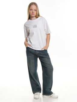 Футболка с принтом 22-9019 белый - Mini maxi фото 3