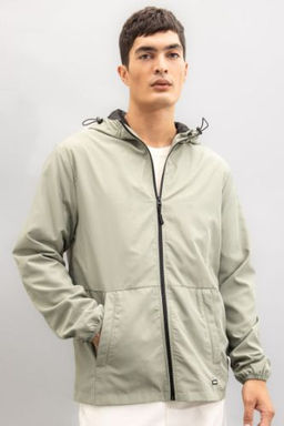 Su Itici Yagmurluk Mont Slim Fit Dar Kesim Kapusonlu Fermuarl? Cepli Mevsimlik Hafif
