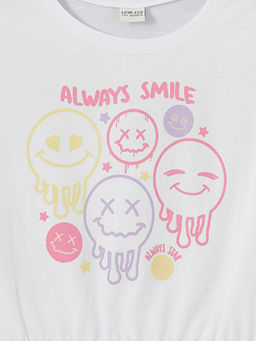 Bisiklet Yaka K?z ?ocuk Crop Ti??rt