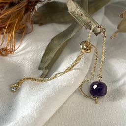 Браслет регулируемый с Аметистом от 16 см