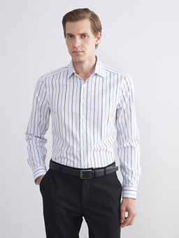 Slim Fit Uzun Kollu ?izgili Erkek G?mlek