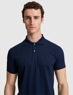 Lacivert Slim Fit %100 Pamuk D__meli Polo Yaka Ti__rt